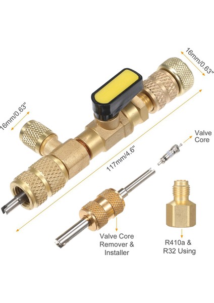 Çift Boyutlu Sae 1/4 ve 5/16 Bağlantı Noktalı Valf Göbeği Sökücü Takma Aracı R22 R12 R407 R410 R404 R32 R600 A/c ile Uyumlu (Yurt Dışından) modelleri