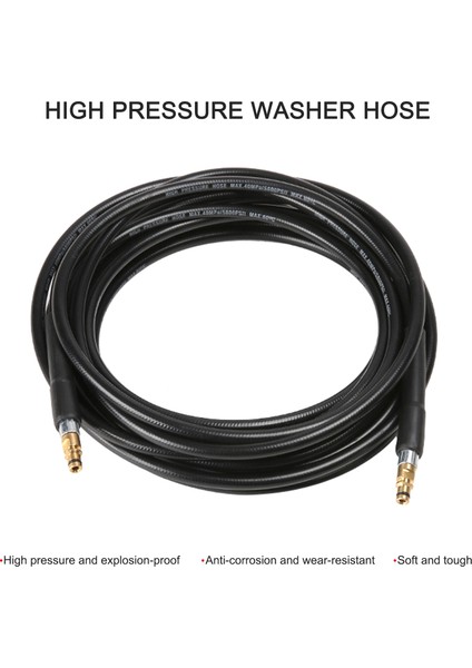 15M Yüksek Basınçlı Yıkama Hortumu 5800PSI Kauçuk Hortum Araba Yıkama Hortumu (Yurt Dışından)