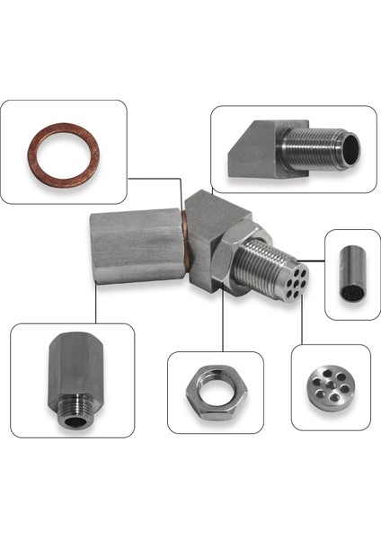 45 Derece O2 Oksijen Sensörü Genişletici Spacer Motor Işık Adaptörü Motor Işık Adaptörü Bung Aksesuarları M18 * 1.5 (Yurt Dışından) fiyatları