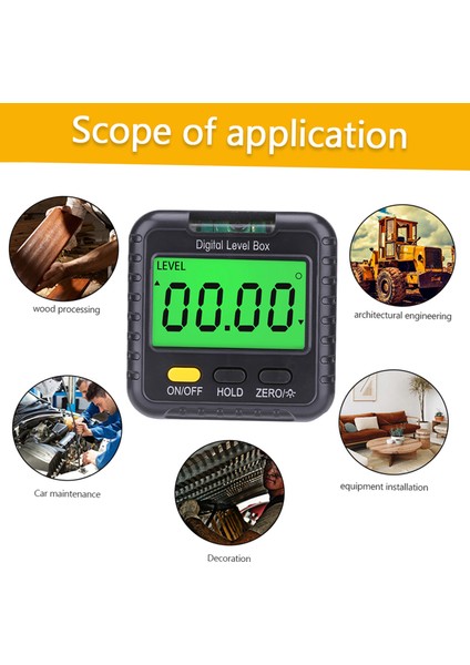 Dijital Açı Bulucu Ölçer 360 Derece Mini Dijital Iletki Inklinometre Manyetik Açı Küpü Inşaat Için LCD Ekranlı Elektronik Seviye Kutusu Otomobil Tamiri Marangoz Zanaatkar Ev (Yurt Dışından) fırsatları
