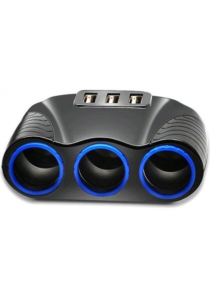 12-24V 3 Yollu Araç Çakmak Soket Ayırıcı USB Şarj Aleti Güç Adaptörünün Araçlar ve Tablet Pc, Akıllı Telefon Vb. Için Değiştirilmesi. (Yurt Dışından)