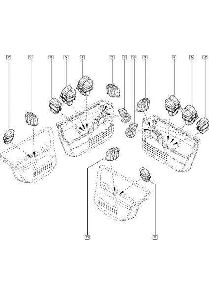 Reault Megane Mk Iı Için Sağ Ön Sürücü Tarafı Elektrikli Cam Kontrol Anahtarının Değiştirilmesi (Yurt Dışından) fırsatları