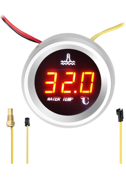 52MM Su Sıcaklık Göstergesi Araba Dijital Metre LED Ekran 9-36V Sıcaklık Sensörü Alarm Fonksiyonu ile (Yurt Dışından) fiyatları