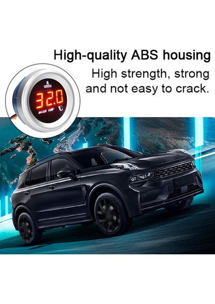 52MM Su Sıcaklık Göstergesi Araba Dijital Metre LED Ekran 9-36V Sıcaklık Sensörü Alarm Fonksiyonu ile (Yurt Dışından) fırsatları