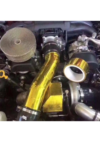 50MM * 10M Alüminyum Folyo Yansıtıcı Rulo Bant Egzoz Borusu Yapışkanlı Isı Kalkanı Sarma Bandı (Yurt Dışından)
