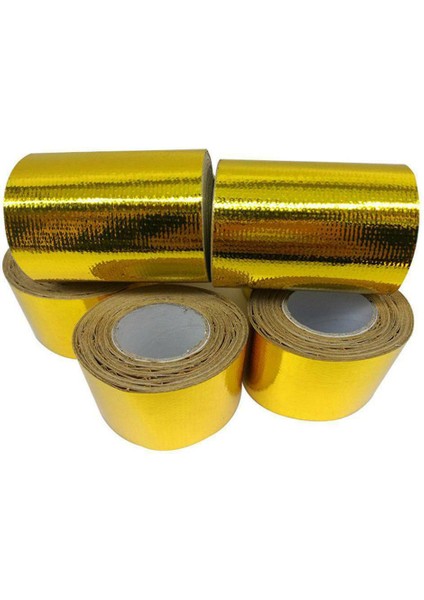 50MM * 10M Alüminyum Folyo Yansıtıcı Rulo Bant Egzoz Borusu Yapışkanlı Isı Kalkanı Sarma Bandı (Yurt Dışından)