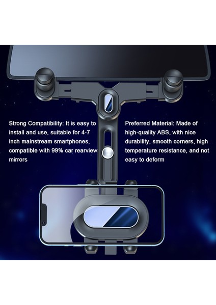 Araç Telefonu Tutucu Dikiz Aynası Telefon Montajı 360° Dönebilen ve Geri Çekilebilir Telefon Standı Navigasyon Tutucu Kelepçe Araba Için Kurulumu Kolay (Yurt Dışından) fiyatları