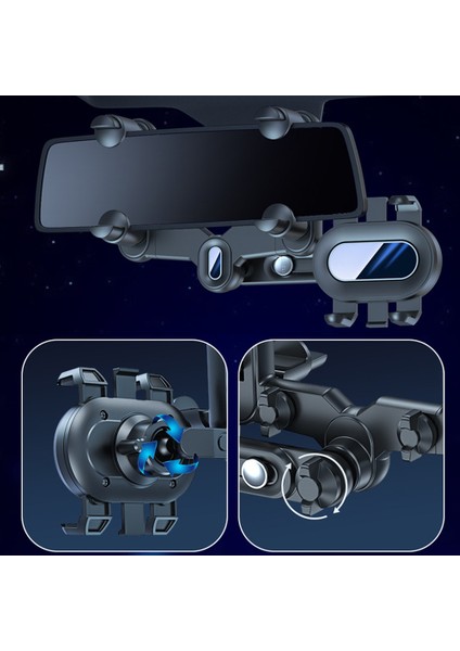 Araç Telefonu Tutucu Dikiz Aynası Telefon Montajı 360° Dönebilen ve Geri Çekilebilir Telefon Standı Navigasyon Tutucu Kelepçe Araba Için Kurulumu Kolay (Yurt Dışından) indirimleri
