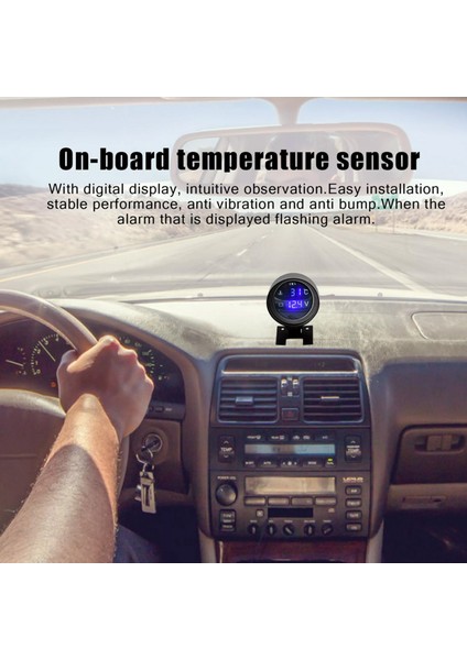 2 In 1 LED Dijital Araç Kamyon Su Sıcaklığı Göstergesi Sıcaklık Sensörü Temperatura Moto + Voltmetre Volt Gerilim Ölçer 12 V/24 V (Yurt Dışından) indirimleri