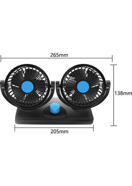 Mini Araba Fanı Çift Kafa Soğutma Fanı Sessiz USB Elektrikli Fan Araba Kamyon Suv Rv Için 4 Rüzgar Hızı ile 360 ​​° Dönme (Yurt Dışından) modelleri
