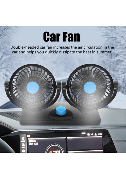 Mini Araba Fanı Çift Kafa Soğutma Fanı Sessiz USB Elektrikli Fan Araba Kamyon Suv Rv Için 4 Rüzgar Hızı ile 360 ​​° Dönme (Yurt Dışından) fırsatları
