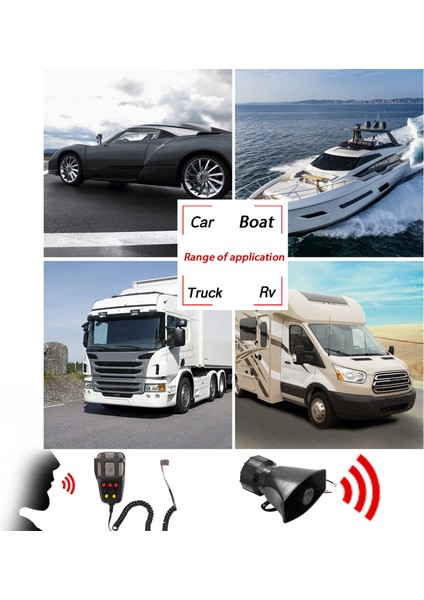 Ton Ses Araba Acil Siren Araba Siren Korna Mikrofon Pa Hoparlör Sistemi Acil Durum Amplifikatörü Hooter 12 V 80 W 200DB (Yurt Dışından) fırsatları