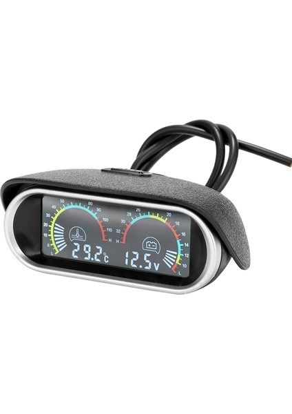 2 In 1 Evrensel 12.0V/24V LCD Sıvı Kristal Araba Dijital Yatay Gösterge Yağ Yakıt Voltaj Göstergeleri Metre Voltmetre (Yurt Dışından)