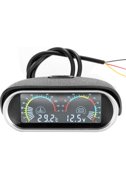 2 In 1 Evrensel 12.0V/24V LCD Sıvı Kristal Araba Dijital Yatay Gösterge Yağ Yakıt Voltaj Göstergeleri Metre Voltmetre (Yurt Dışından)