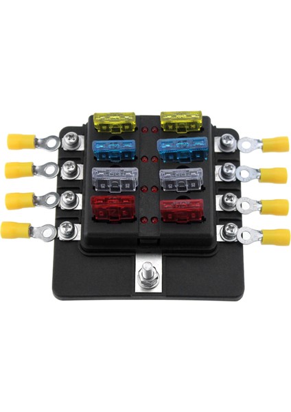 8 Yollu Bıçak Sigorta Kutu Tutucu Sigorta Blokları LED Göstergesi ile 10 Adet Sigortalar Araba Tekne Deniz Karavan Kamyon Için 10 Adet Konnektör Terminalleri 12V 24V (Yurt Dışından) fiyatları