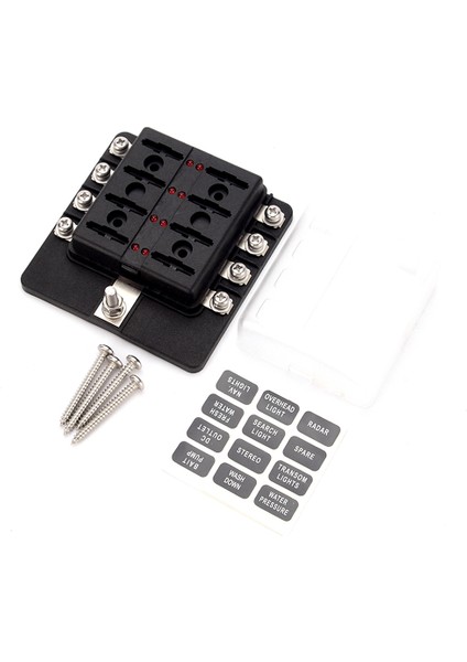8 Yollu Bıçak Sigorta Kutu Tutucu Sigorta Blokları LED Göstergesi ile 10 Adet Sigortalar Araba Tekne Deniz Karavan Kamyon Için 10 Adet Konnektör Terminalleri 12V 24V (Yurt Dışından) fırsatları