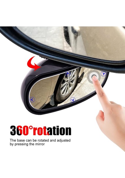 Araba Dikiz Aynası 360 ° Dönebilen Kör Nokta Aynası Stick-On Dikiz Aynası Geniş Açı Bebek Görüş Aynası Araba Kamyon Suv Için (Yurt Dışından)