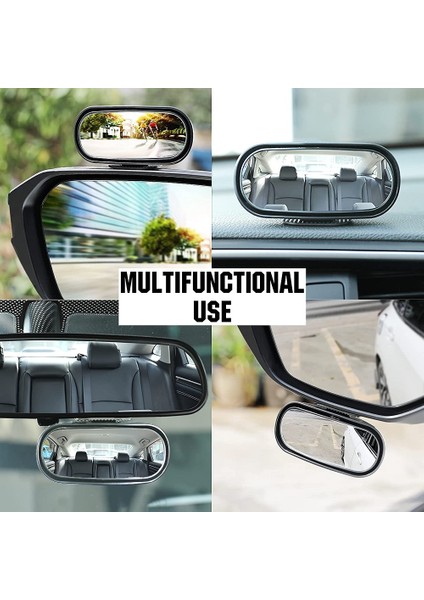 Araba Dikiz Aynası 360 ° Dönebilen Kör Nokta Aynası Stick-On Dikiz Aynası Geniş Açı Bebek Görüş Aynası Araba Kamyon Suv Için (Yurt Dışından)