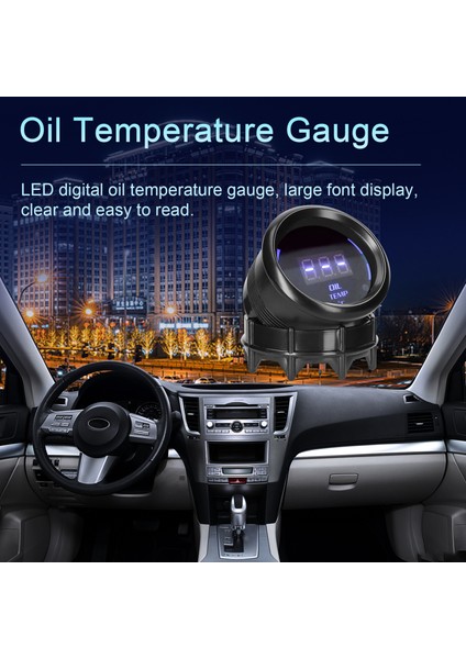52MM Yağ Sıcaklık Ölçer Araba Dijital Metre LED Ekran 40-140 ° Araba Kamyon Motosiklet Için Sensör Alarm Fonksiyonu ile (Yurt Dışından) modelleri