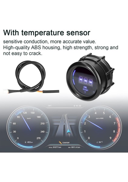 52MM Yağ Sıcaklık Ölçer Araba Dijital Metre LED Ekran 40-140 ° Araba Kamyon Motosiklet Için Sensör Alarm Fonksiyonu ile (Yurt Dışından) fırsatları