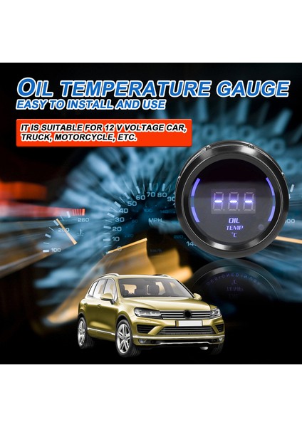 52MM Yağ Sıcaklık Ölçer Araba Dijital Metre LED Ekran 40-140 ° Araba Kamyon Motosiklet Için Sensör Alarm Fonksiyonu ile (Yurt Dışından) indirimleri