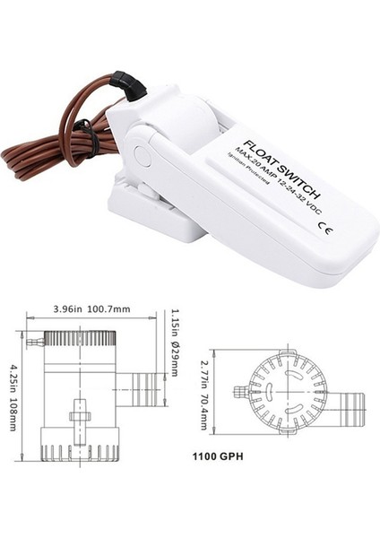 12 V 1100GPH Otomatik Tekne Sintine Pompası Şamandıra Anahtarı Sintine Anahtarları Elektrikli Su Pompası Için Akış Sensörü (Yurt Dışından) modelleri