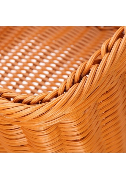 Dayanıklı Yapay Rattan El Yapımı Taşınabilir Piknik Sepeti Rattan Dokuma Süpermarket Alışveriş Sepeti Rattan Sepet (Yurt Dışından)