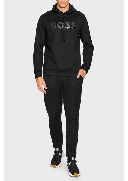 Ayna Efektli Logolu Kapüşonlu Pamuklu Relaxed Fit Sweat Erkek Sweat 50501222 001