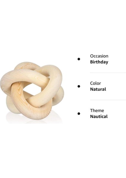 Ahşap Zincir Bağlantı Dekoru 3 Bağlantı Ahşap Düğüm Dekor El Oyma Dekor Modern Çiftlik Evi Raf Dekor Boho Siyah (Yurt Dışından) modelleri