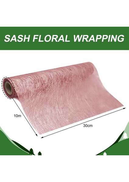Gül Altın Masa Koşucu Metalik Elyaf Dokunmamış Kumaş Düğün Parti Masa Dekorasyon Hediye Için Çiçek Sarma, 30 cm x 10 M (Yurt Dışından)