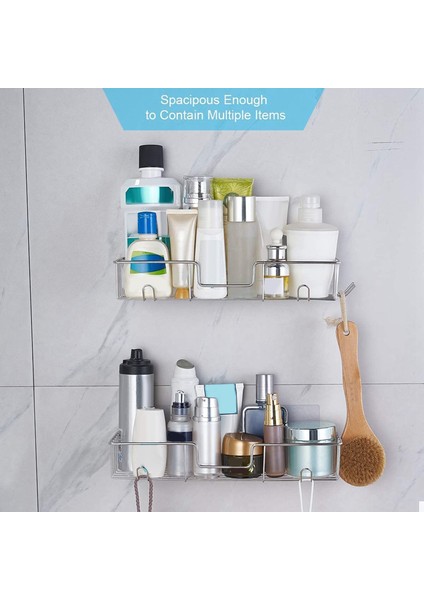 Kancalı Duş Rafı, Banyo Depolama Için Sondaj Yapışkanlı Duş Rafı, Paslanmaz Duş Organizatör 2 Paket (Yurt Dışından) fırsatları