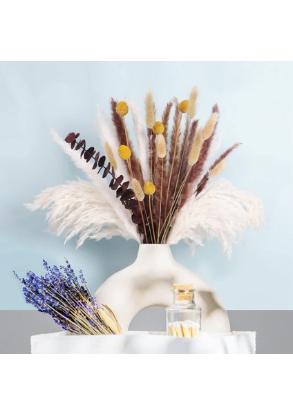110 Adet Kurutulmuş Pampas Çim Boho Dekor Ev Dekor Için Doğal Kurutulmuş Çiçekler Boho Banyo Dekor, Ofis Dekor (Yurt Dışından)