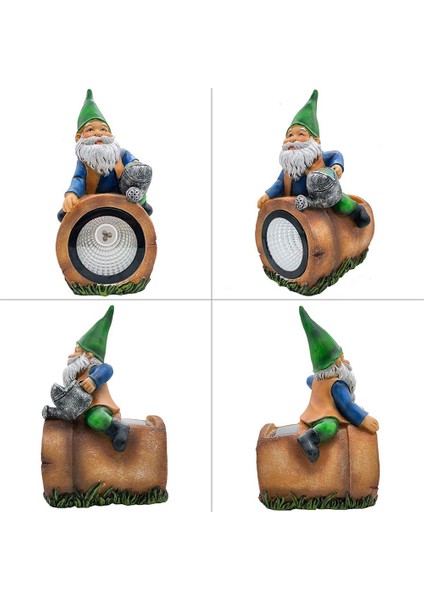 Güneş Bahçesi Gnome Dekor - Çim Veranda Balkon Sundurma Için Açık Gnome Güneş Işıkları Için Eğlenceli Gnomish Reçine Heykeli (Yurt Dışından)
