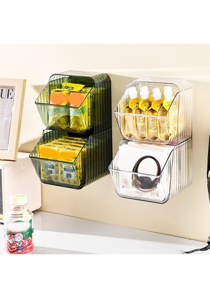 Masaüstü Raf Duvara Monte Çay Poşeti Saklama Kutusu Toz Geçirmez ve Yüksek Kaliteli Çok Fonksiyonlu Şeffaf, Yeşil (Yurt Dışından) indirimleri