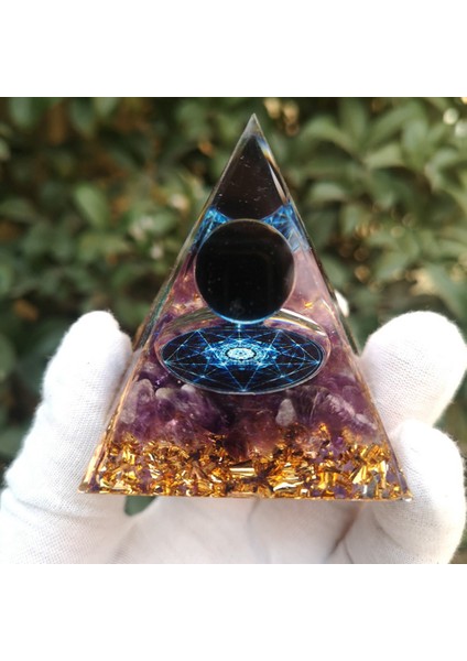 5 cm Kristal Çakıl Piramit El Sanatları Topu Starlight Tai Piramit Ev Masaüstü Dekorasyon El Sanatları (Yurt Dışından)