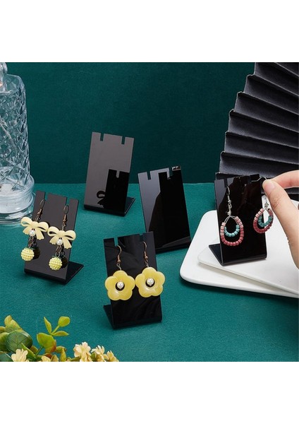 10 Paket Küpe Tutucu Akrilik Kulak Düğme Küpe Vitrin Rafı Organizatör Standı L Şeklinde Küpe Kulak Çıtçıt Rafı (Yurt Dışından)