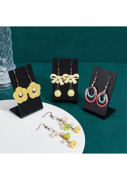 10 Paket Küpe Tutucu Akrilik Kulak Düğme Küpe Vitrin Rafı Organizatör Standı L Şeklinde Küpe Kulak Çıtçıt Rafı (Yurt Dışından)