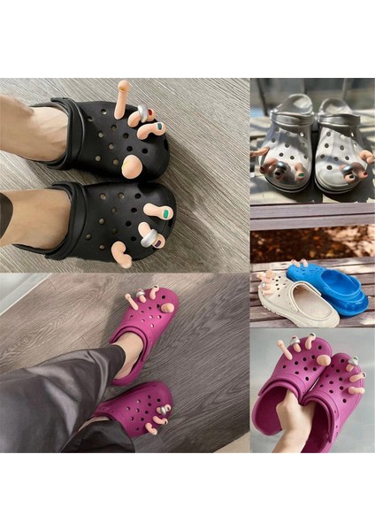 Takunya Kabarcık Slaytlar Sandalet Için 3D Ayak Takıları, Çocuklar ve Yetişkinler Için 7 Adet Komik Ayakkabı Takılar Dekorasyon (Yurt Dışından)