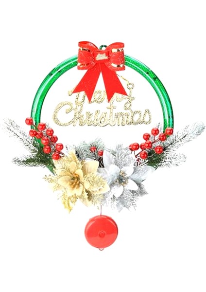 Ön Kapı Için Noel Çelenkleri - Işıklı Noel Çelengi, Çiçek Seçtikleri, Yeşil Güzel Çelenk Noel Dekoru (Yurt Dışından)