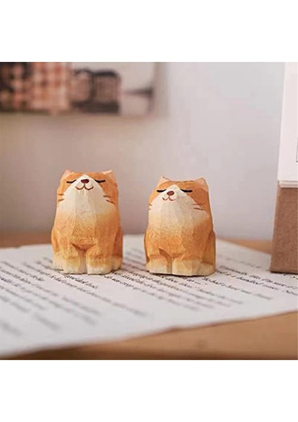 Ahşap Kedi Figürleri Heykel Heykeli Güzel Küçük Oyma Turuncu Kediler Heykeli El Yapımı Ahşap Yavru Sanat Oyma Çalışması (Yurt Dışından) fiyatları