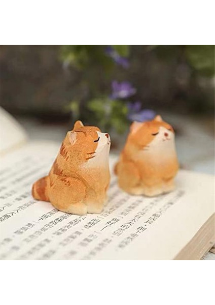 Ahşap Kedi Figürleri Heykel Heykeli Güzel Küçük Oyma Turuncu Kediler Heykeli El Yapımı Ahşap Yavru Sanat Oyma Çalışması (Yurt Dışından) modelleri
