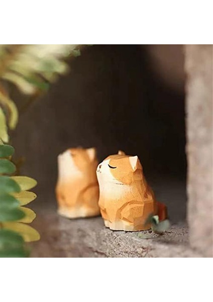 Ahşap Kedi Figürleri Heykel Heykeli Güzel Küçük Oyma Turuncu Kediler Heykeli El Yapımı Ahşap Yavru Sanat Oyma Çalışması (Yurt Dışından) fırsatları