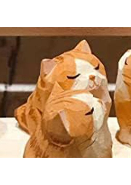 Ahşap Kedi Figürleri Heykel Heykeli Güzel Küçük Oyma Turuncu Kediler Heykeli El Yapımı Ahşap Yavru Sanat Oyma Çalışması (Yurt Dışından) indirimleri