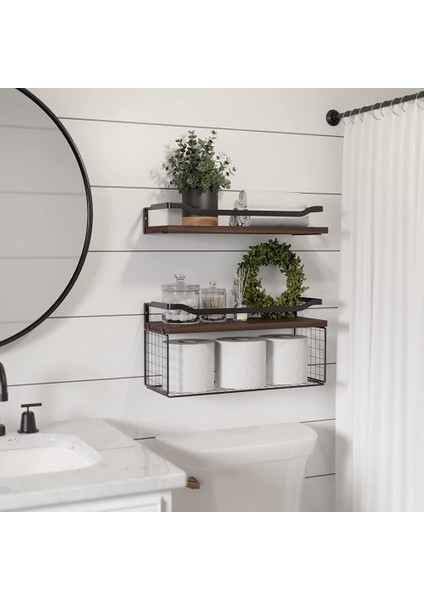 Tel Saklama Sepetli Yüzer Raflar, Koruyucu Metal Korkuluklu Tuvalet Üzeri Banyo Rafları (Yurt Dışından) modelleri