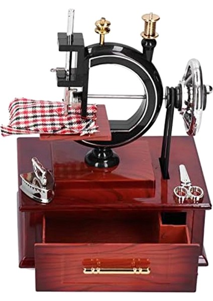 Dikiş Makinesi Şekilli Müzik Kutusu, Vintage Mini Retro Tarzı Dikiş Clockwork, Masaüstü Dekorasyon Için Müzik Kutusu (Yurt Dışından)