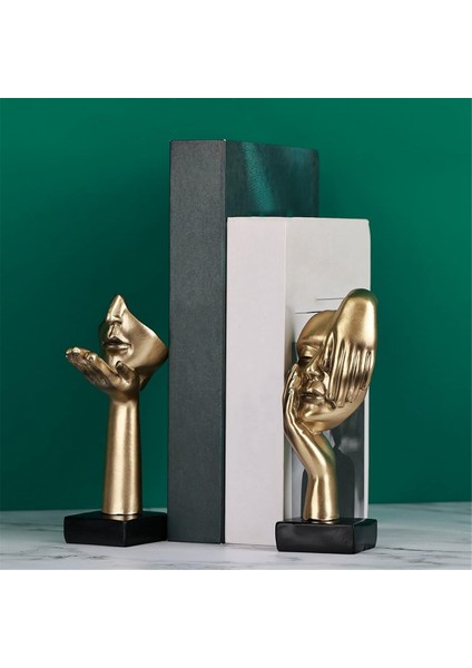 2 Pcs Heykeli, Altın Soyut Sanat Heykel Modern Dekorasyon Masaüstü Dekorasyon Noel Yeni Yıl Hediyesi (Yurt Dışından) modelleri