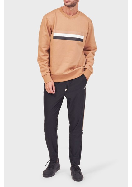 Şeritli Organik Pamuklu Bisiklet Yaka Relaxed Fit Sweat Erkek Sweat 50501498 260