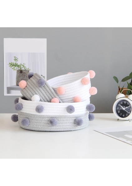 Çeşitli Eşyalar Saklama Kutusu Pamuk Halat Dokuma Saklama Sepetleri Masaüstü Kozmetik Kapları Hediyeler Odası Organizatör Gri (Yurt Dışından) modelleri