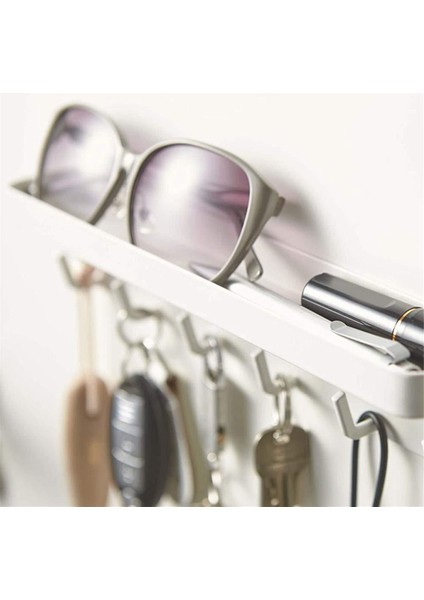 Anahtarlık, Duvar Anahtarlık, Raflı, Raflı Anahtarlık ve 6 Yapışkanlı Kanca, Ofis Banyo Anahtar Çubuğu Siyah (Yurt Dışından) fırsatları