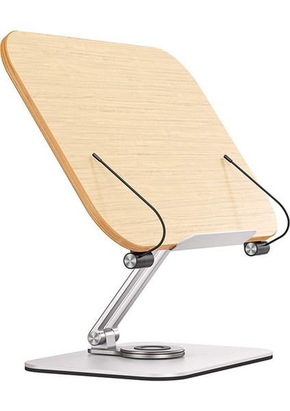 Okumak Için Kitap Standı, 360° Dönen Taban ve Sayfa Klipsli Ayarlanabilir Braket, Katlanabilir Masaüstü (Yurt Dışından)